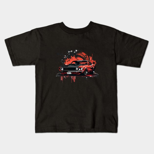 Hell Car mustang Boss 429 T-Shirt Kids T-Shirt by mrsticky